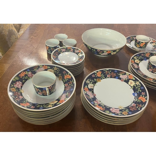 2 - LIMOGES FILETS FAITS MAIN SERVICE, nine dinner plates, eight entrée plates, eight soup bowls, two ve... 