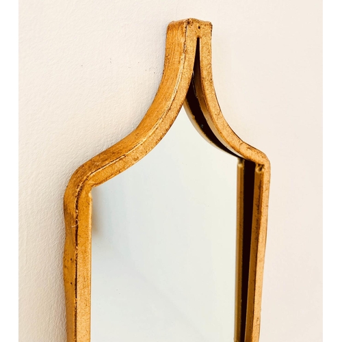445 - ACCENT WALL MIRRORS, a pair, gilt frames, 144cm x 14cm. (2)