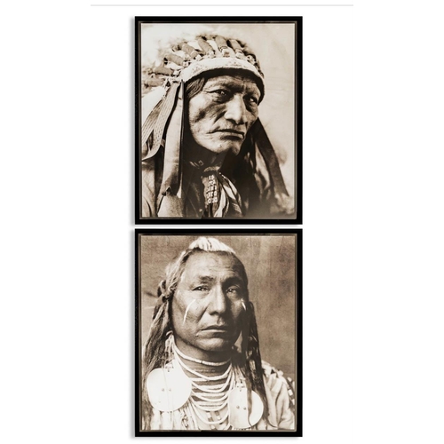 456 - PHOTO PRINTS, a set of two, Native Americans, framed and glazed, 90cm x 73cm. (2)