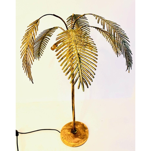 465 - MAISON JANSEN STYLE TABLE LAMP, palm tree design, gilt metal, 80cm H x 48cm diam.