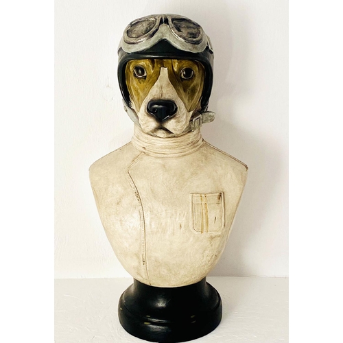 498 - SCULPTURAL BUST, Stirling Mutts, polychrome finished resin, 50cm high, 25cm wide, 21cm deep.