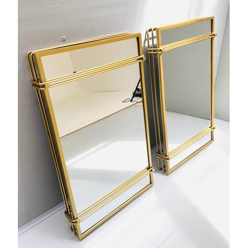 506 - WALL MIRRORS, a pair, 81cm high, 51cm wide, 1960's French style, gilt metal frames. (2)