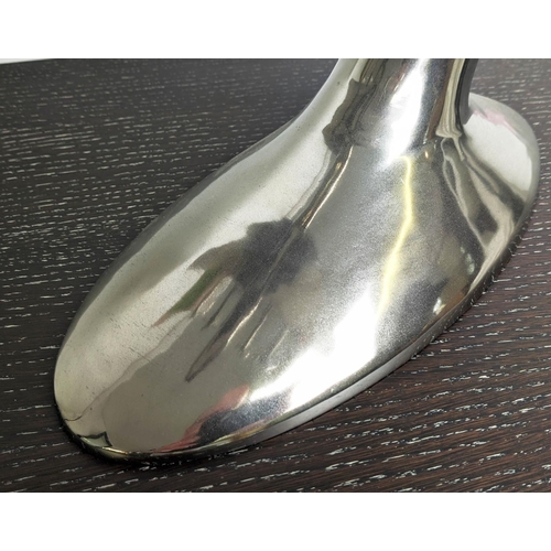 522 - SCULPTURAL AEROPLANE, polished metal, 46.5cm H.