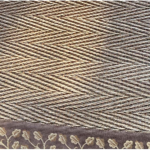 67 - HERRINGONE JUTE CARPET, 330cm x 300cm.