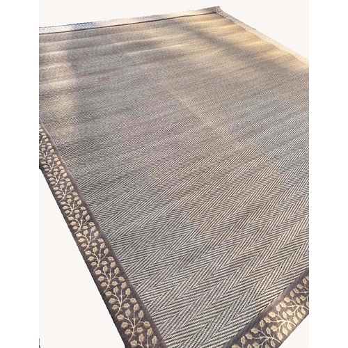 67 - HERRINGONE JUTE CARPET, 330cm x 300cm.