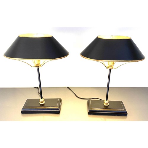 501 - BOUILLOTTE STYLE TABLE LAMPS, a pair, 42cm x 31cm x 20cm. (2)