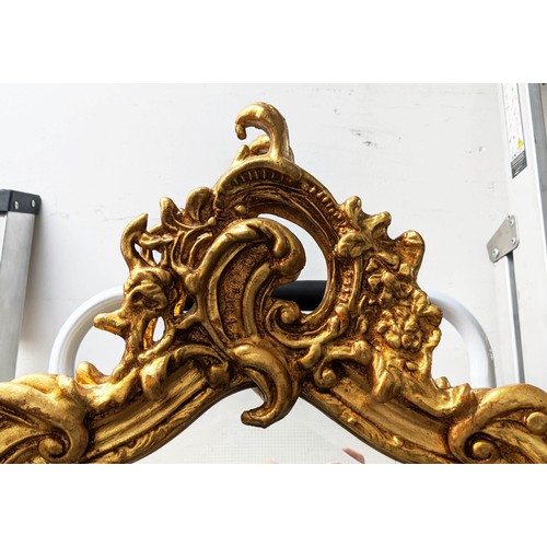 435 - PIER MIRRORS, a pair, Continental style, gilt frames, bevelled plate, 178cm x 53cm each. (2)