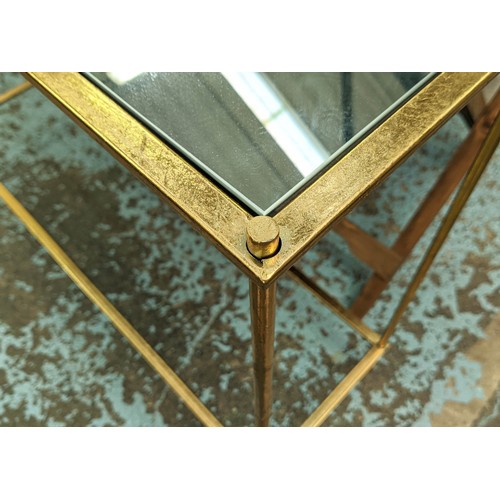 533 - CONSOLE TABLE, 107cm x 32cm x 81cm, 1960's French style, gilt metal, mirrored top.