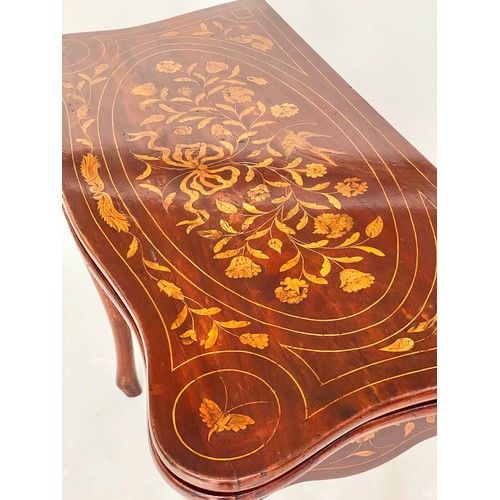 86 - DUTCH CARD TABLE, 83cm W x 77cm H x 42cm D, 19th century mahogany and foliate satinwood inlay, with ... 