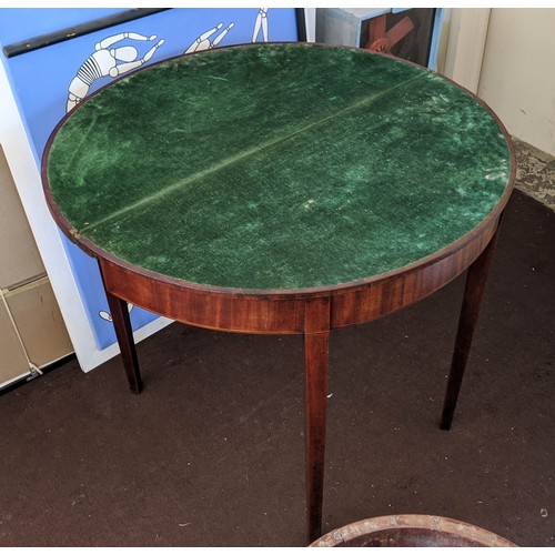 124 - CARD TABLE, George III mahogany with foldover baize lined top, 76cm H x 85cm x 42cm.