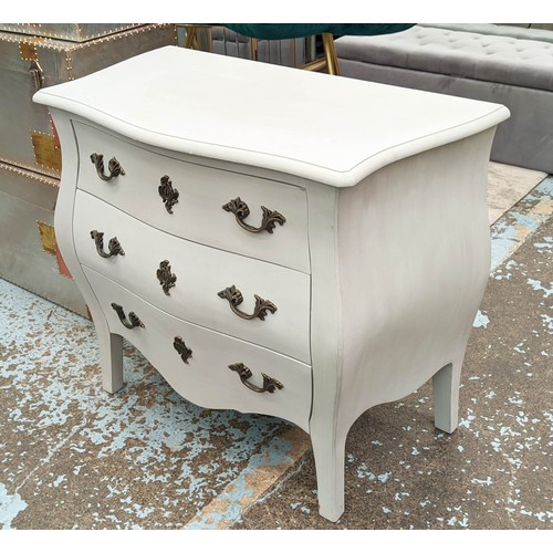 478 - COMMODE, 95cm x 50cm x 82cm H, grey painted.