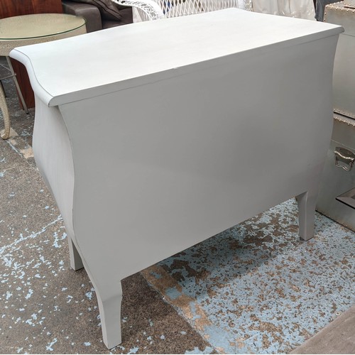 478 - COMMODE, 95cm x 50cm x 82cm H, grey painted.