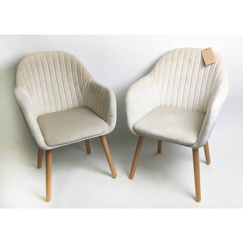 480 - SIDE CHAIRS, a pair, each 57cm W, mid 20th century style. (2)