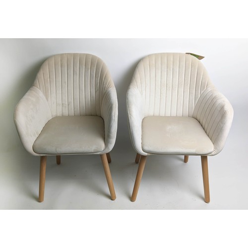 480 - SIDE CHAIRS, a pair, each 57cm W, mid 20th century style. (2)