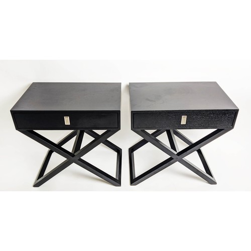 484 - SIDE TABLES, a pair, each 55cm x 35cm x 57cm H. (2)