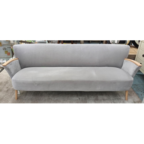 488 - DESIGNER'S GUILD SOFA, grey velvet, 202cm x 73cm H.