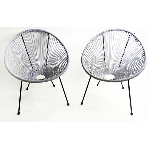 490 - ACAPULCO STYLE CHAIRS, a pair, 75cm W. (2)