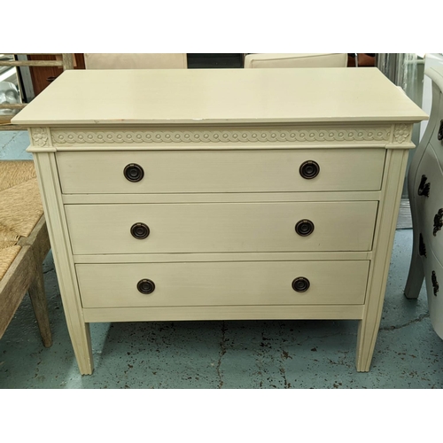 491 - COMMODE, in a painted finish, 47cm x 93cm x 82cm H.