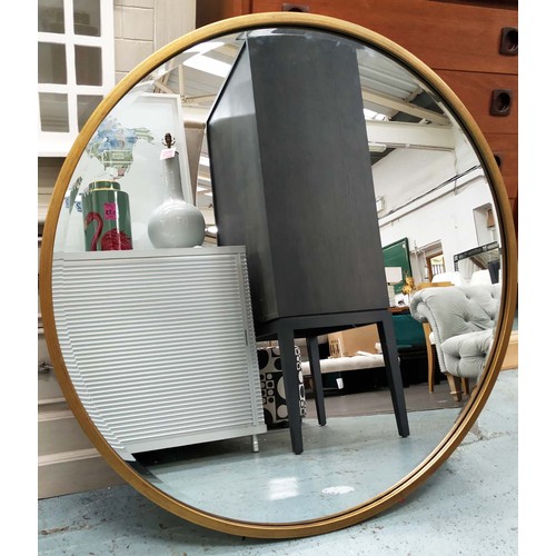 440 - CIRCULAR WALL MIRROR, 100cm diam, gilt metal frame.