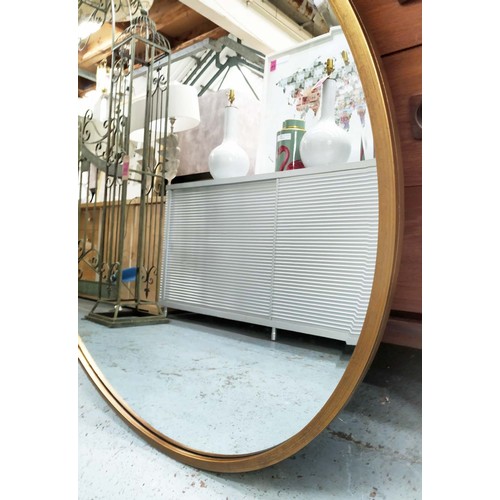 440 - CIRCULAR WALL MIRROR, 100cm diam, gilt metal frame.