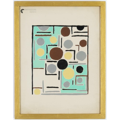 37 - SONIA DELAUNAY, a set of 12 very rare pochoir, each 32cm x 24cm, . Suite: Compositions couleurs Idee... 