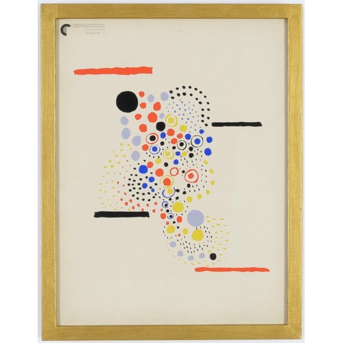 37 - SONIA DELAUNAY, a set of 12 very rare pochoir, each 32cm x 24cm, . Suite: Compositions couleurs Idee... 