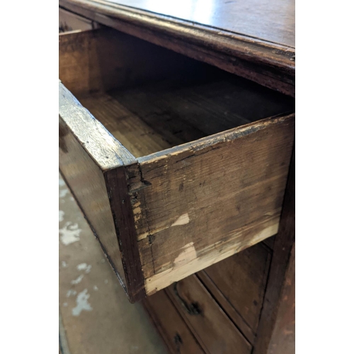 145 - CHEST, 92cm W x 49cm D x 85cm H, George III oak with five drawers.