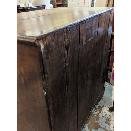 145 - CHEST, 92cm W x 49cm D x 85cm H, George III oak with five drawers.