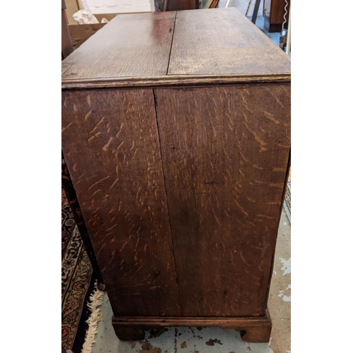 145 - CHEST, 92cm W x 49cm D x 85cm H, George III oak with five drawers.