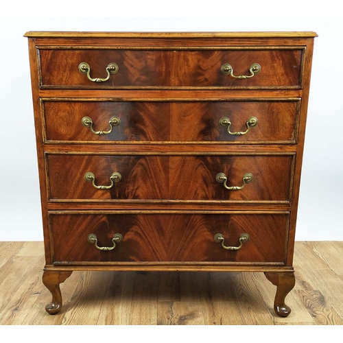 158 - CHEST, 78cm W x 48cm D x 88cm H, Georgian style mahogany with four drawers and cabriole supports.