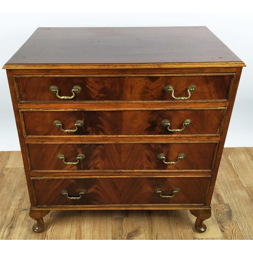 158 - CHEST, 78cm W x 48cm D x 88cm H, Georgian style mahogany with four drawers and cabriole supports.