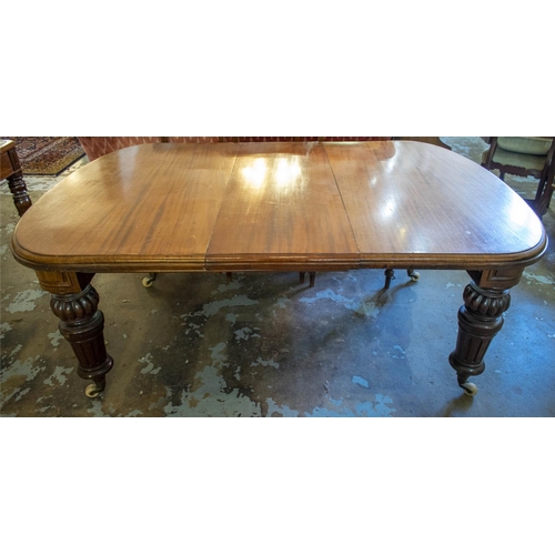 185 - DINING TABLE, 74cm H x 122cm W x 134 L, 178cm extended, Victorian mahogany circa 1870 with extra lea... 