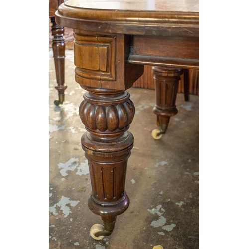 185 - DINING TABLE, 74cm H x 122cm W x 134 L, 178cm extended, Victorian mahogany circa 1870 with extra lea... 