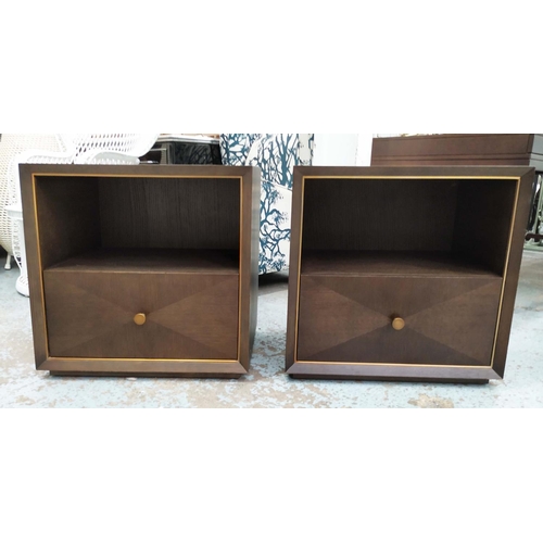 370 - BEDSIDE CABINETS, a pair, 60cm W x 45cm D x 62cm H. (2)