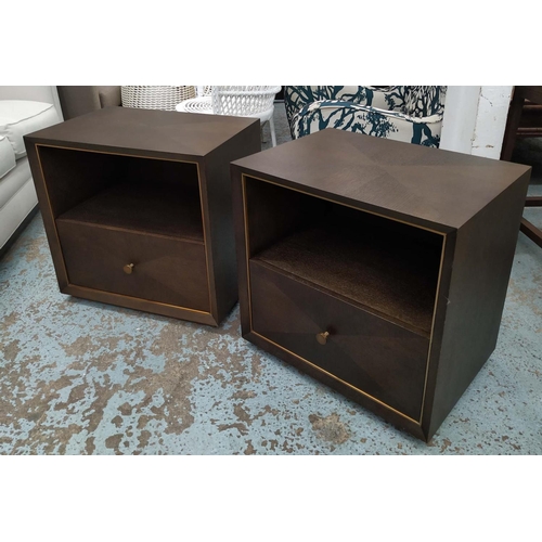 370 - BEDSIDE CABINETS, a pair, 60cm W x 45cm D x 62cm H. (2)