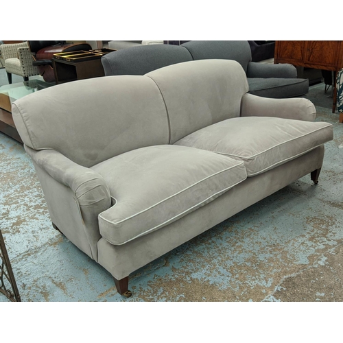 398 - GEORGE SMITH SOFA, 172cm W x 105cm D, light grey, fabric upholstery.