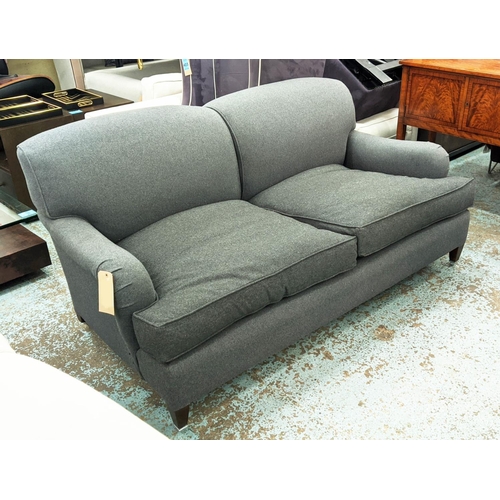 399 - GEORGE SMITH SOFA, 190cm wide, in dark grey fabric upholstery.