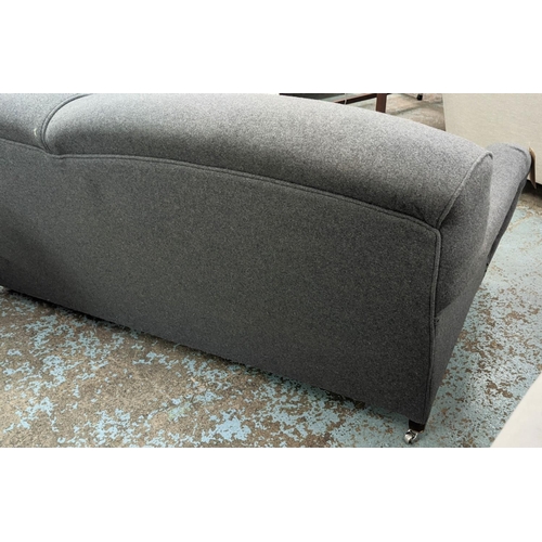 399 - GEORGE SMITH SOFA, 190cm wide, in dark grey fabric upholstery.