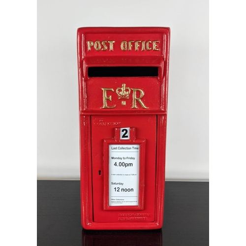 415 - FAUX POST BOX, 24cm x 40cm x 46cm, painted metal, lockable.