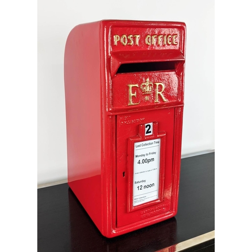 415 - FAUX POST BOX, 24cm x 40cm x 46cm, painted metal, lockable.