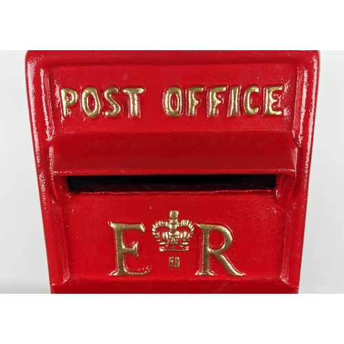 415 - FAUX POST BOX, 24cm x 40cm x 46cm, painted metal, lockable.