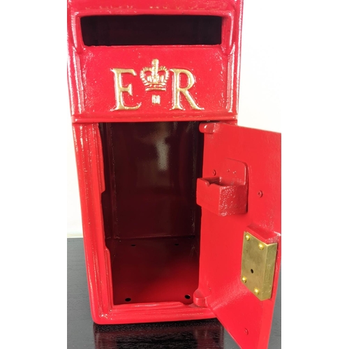 415 - FAUX POST BOX, 24cm x 40cm x 46cm, painted metal, lockable.