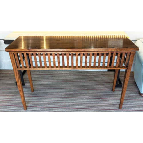 438 - CONSOLE TABLE, 137.5cm x 43cm x 91.5, contemporary design.