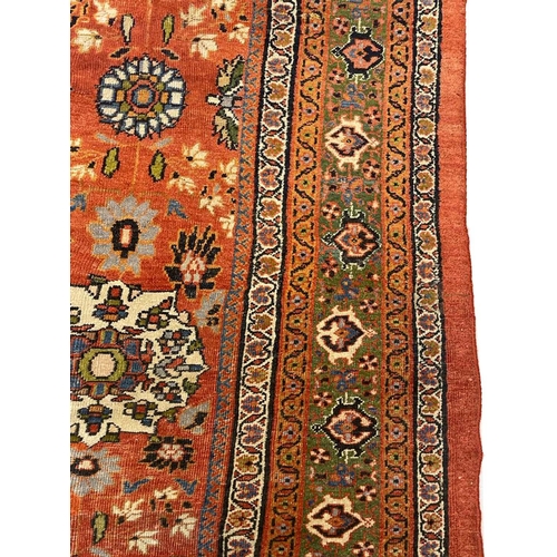 76 - ANTIQUE PERSIAN ZIEGLER MAHAL CARPET, 360cm x 260cm.