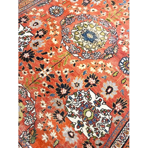 76 - ANTIQUE PERSIAN ZIEGLER MAHAL CARPET, 360cm x 260cm.