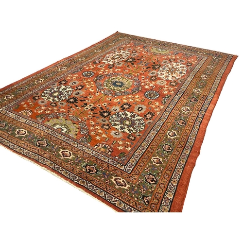 76 - ANTIQUE PERSIAN ZIEGLER MAHAL CARPET, 360cm x 260cm.