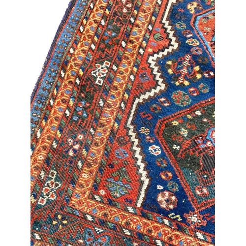 82 - ANTIQUE QASHQAI RUNNER, 390cm x 110cm.