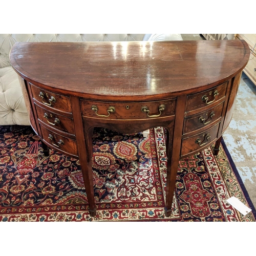 194 - SIDEBOARD, 133cm x 65cm x 85cm H, of demi lune form, late 19th century Georgian Revival mahogany wit... 