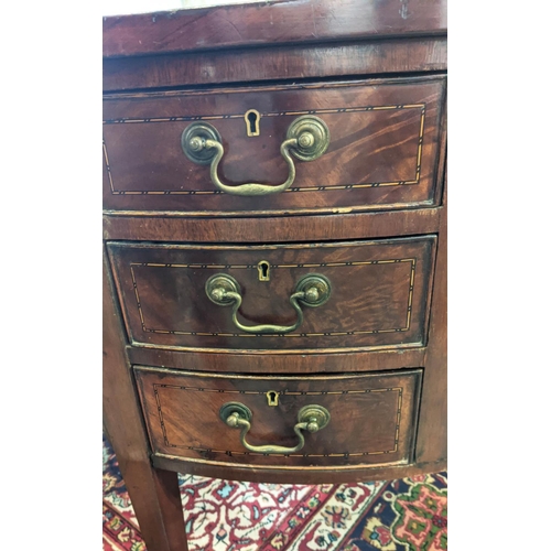 194 - SIDEBOARD, 133cm x 65cm x 85cm H, of demi lune form, late 19th century Georgian Revival mahogany wit... 