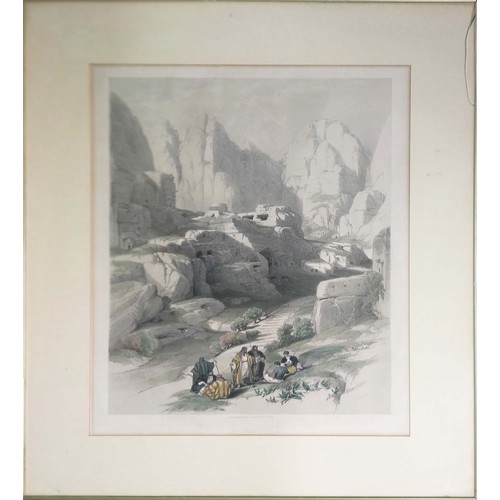 52 - DAVID ROBERTS, 'Karnac and other Egyptian Views', handcoloured lithographs, 53cm x 36cm, framed. (4)